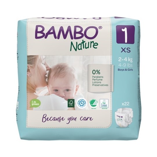 Picture of Πάνα Bambo Nature Newborn (2-4kg)  No.1 Συσκευασία 22 Τεμαχίων