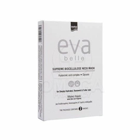 Picture of Intermed Eva Belle Supreme Biocellulose Neck Mask Μάσκα Λαιμού με Υαλουρονικό Οξύ & Γλυκερίνη 2x15ml