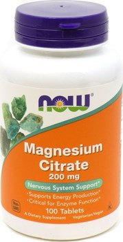 Picture of NOW MAGNESIUM CITRATE 200mg 100tabs