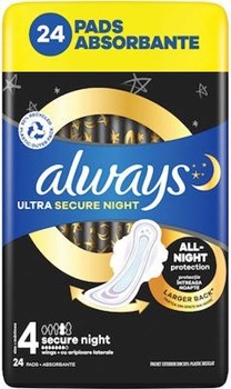 Picture of ALWAYS Ultra Secure Night Σερβιέτες Μέγεθος 4 24 Σερβιέτες