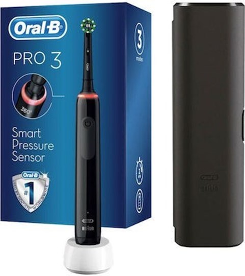 Picture of Oral-B Pro 3 3500 Cross Action Ηλεκτρική Οδοντόβουρτσα Black με Αισθητήρα Πίεσης και Θήκη Ταξιδίου