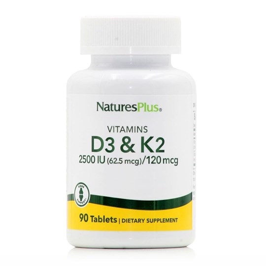 Picture of Nature's Plus Vitamins D3 & K2 Βιταμίνη για το Ανοσοποιητικό 2500iu 90 ταμπλέτες