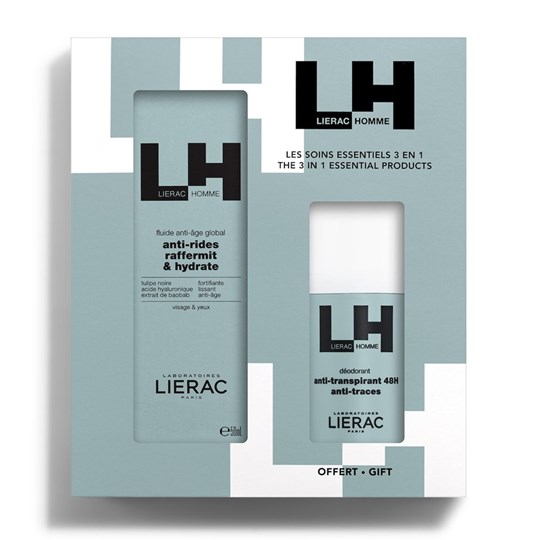 Picture of Lierac Homme Set Global Anti Aging Anti Wrinkles Firms Moisturizes Fluid Κρέμα Προσώπου με Αντιγηραντική & Αντιρυτιδική Δράση 50ml + Δώρο Deodorant Anti-Transpirant 48h Anti-Traces 50ml
