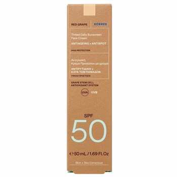 Picture of Korres Red Grape Tinted Daily Sunscreen Face Cream SPF50 Κατά των Πανάδων 50ml