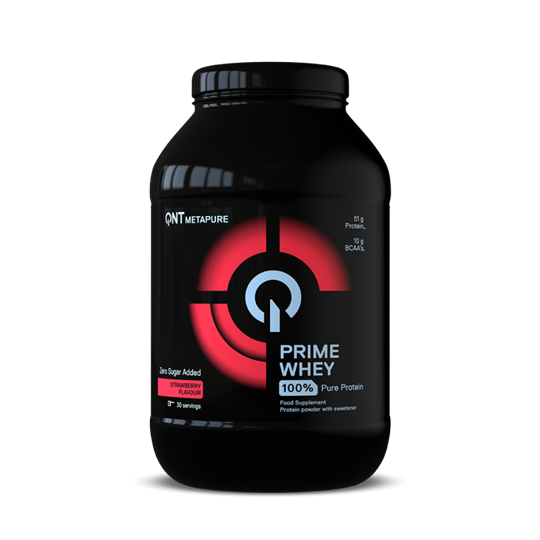 Picture of QNT Prime Whey Πρωτεΐνη Ορού Γάλακτος Χωρίς Γλουτένη με Γεύση Strawberry 908gr