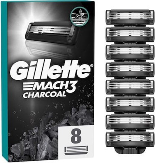 Picture of Gillette Mach3 Charcoal Ανταλλακτικές Κεφαλές με 3 Λεπίδες 8τμχ