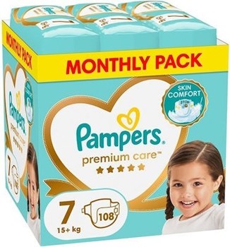 Picture of Pampers Πάνες Βρακάκι Premium Care Premium Care No. 7 για 15+kg 108τμχ