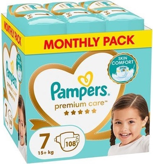 Picture of Pampers Πάνες Βρακάκι Premium Care Premium Care No. 7 για 15+kg 108τμχ