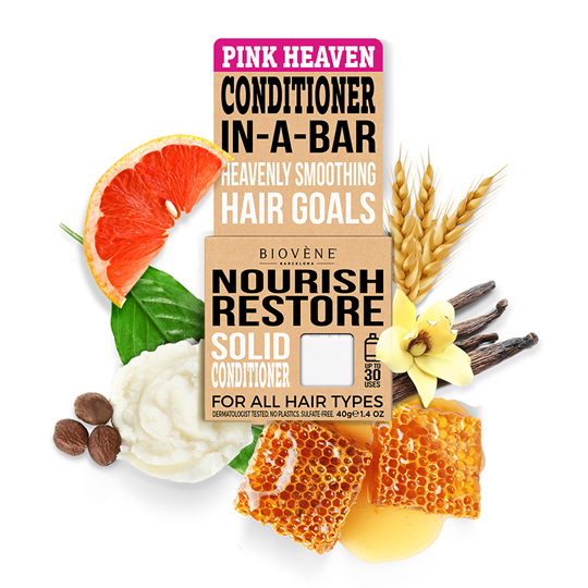 Picture of Biovene Pink Heaven Solid Conditioner Bar Nourish Restore 40gr