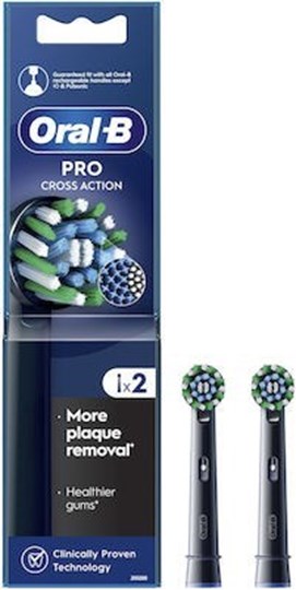 Picture of Oral-B Pro Cross Action Black Ανταλλακτικές Κεφαλές Οδοντόβουρτσας 2τμχ