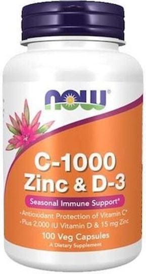 Picture of NOW C-1000 Zinc & D-3 Veg Capsules