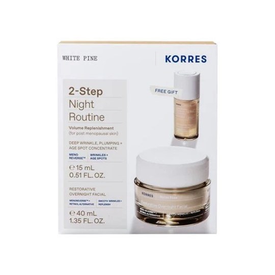 Picture of Korres Set 2-Step Night Routine White Pine Λευκή Πεύκη Κρέμα Νυκτός για Αναπλήρωση Όγκου 40ml + Δώρο White Pine Serum Λευκή Πεύκη Ορός Προσώπου για Αναπλήρωση Όγκου 15ml