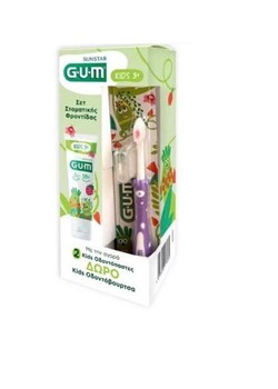 Picture of GUM PROMO SET ΠΑΙΔΙΚΟΥ ΒΟΥΡΤΣΙΣΜΑΤΟΣ ΓΙΑ 3+ ΧΡΟΝΩΝ TOOTHPASTE 500PPM 2x50ML &KIDS 3+ TOOTHBRUSH 1TMX ΜΩΒ/ΡΟΖ/ΜΠΛΕ