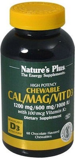 Picture of Natures Plus CAL/MAG/VIT D3/VIT K2 Chocolate 60 tab