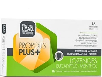 Picture of PHARMALEAD PROPOLIS PLUS PASTILLES EUCALYPTUS-MENTHOL (16 ΤΕΜ.) NEW